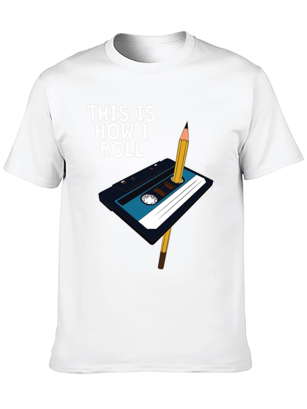 Retro Cassette Tape & Pencil T-Shirt