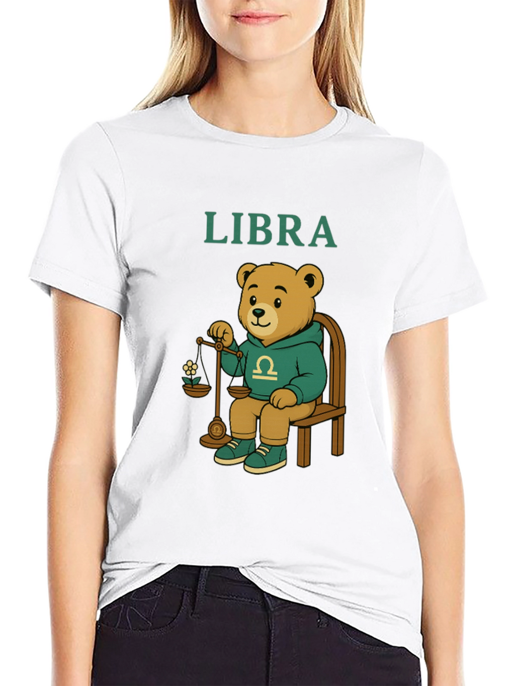Libra Zodiac Bear Graphic Tee