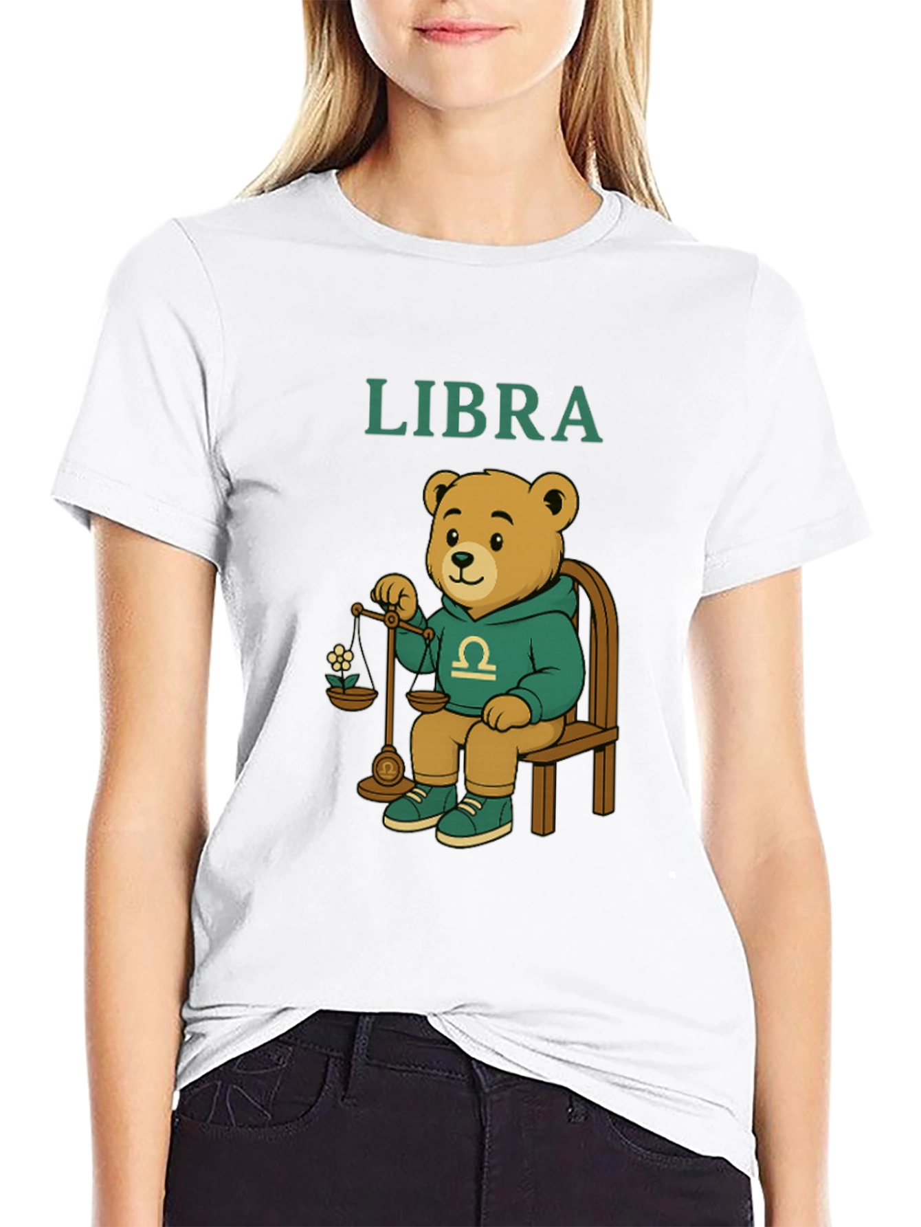 Libra Zodiac Bear Graphic Tee