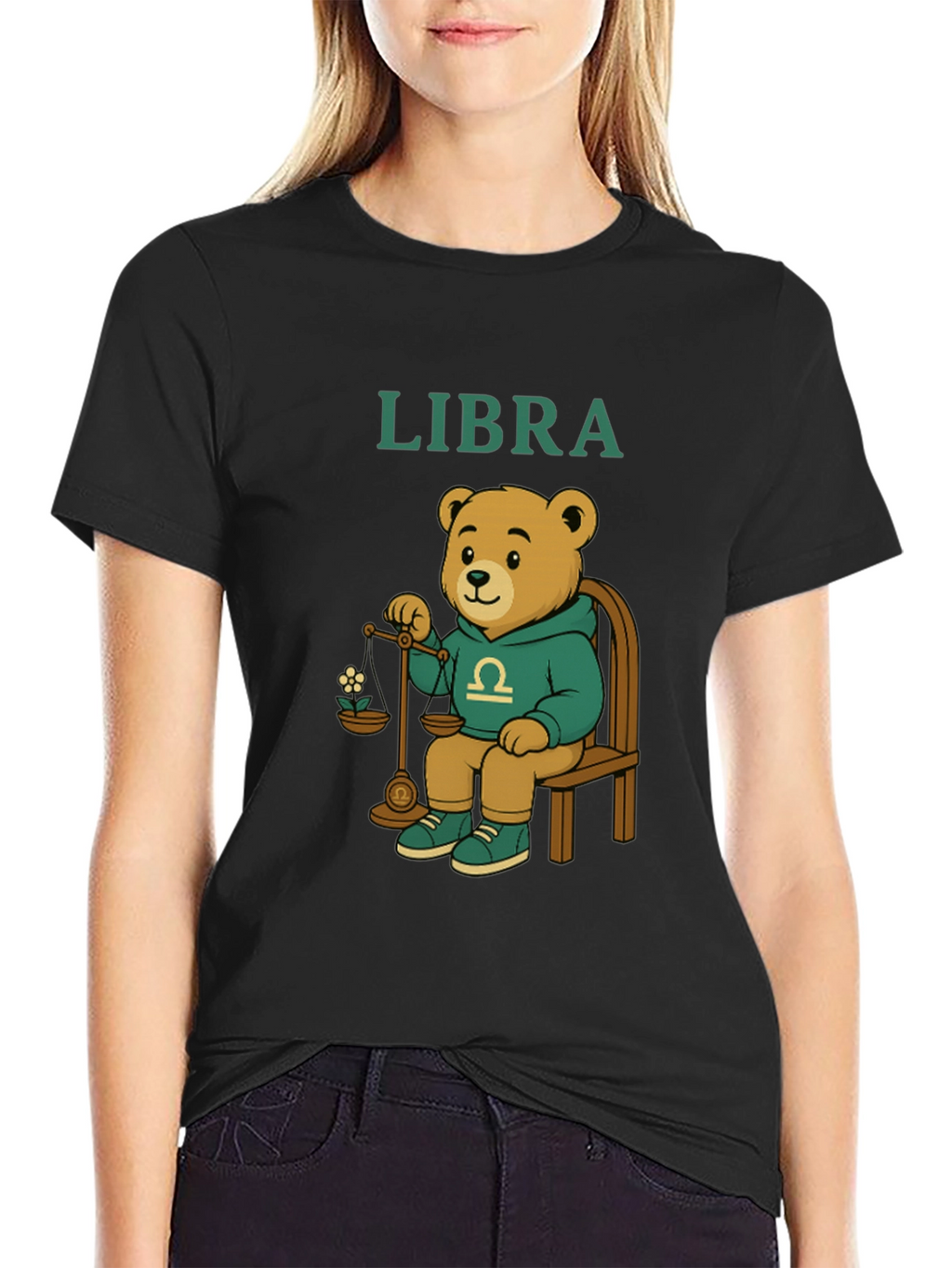 Libra Zodiac Bear Graphic Tee