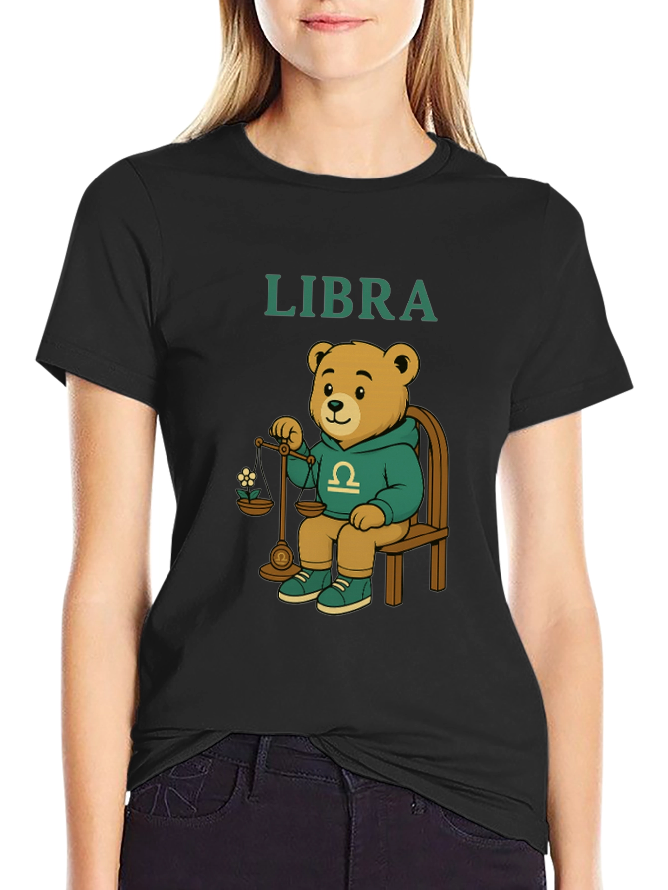 Libra Zodiac Bear Graphic Tee