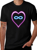 Neon Heart & Infinity Symbol Graphic Tee
