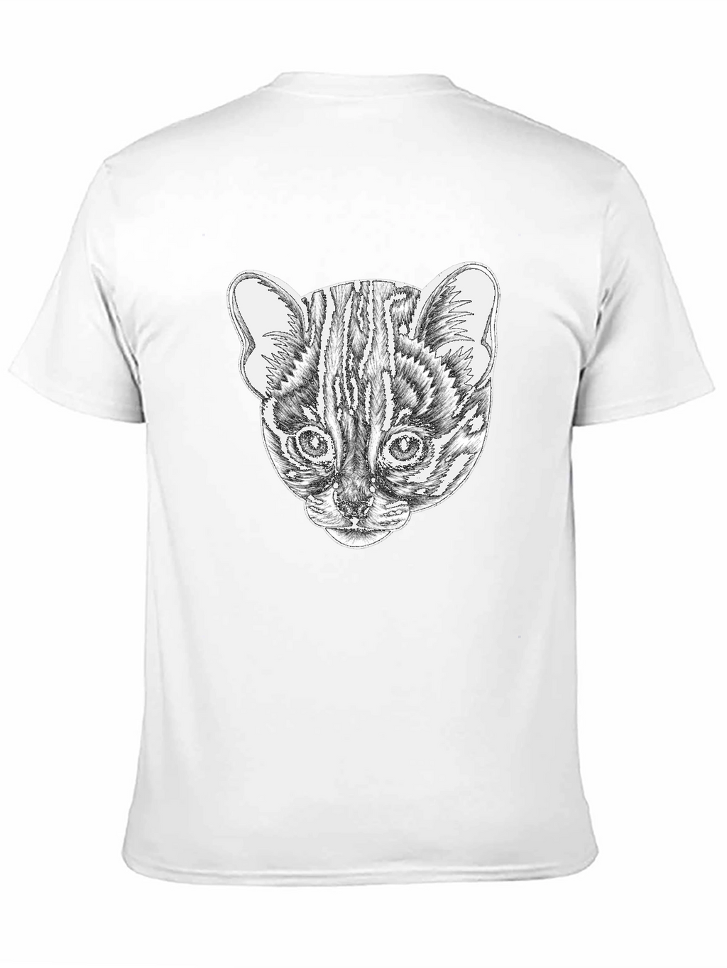 Stylish Black T-Shirt with Cat Portrait Design
