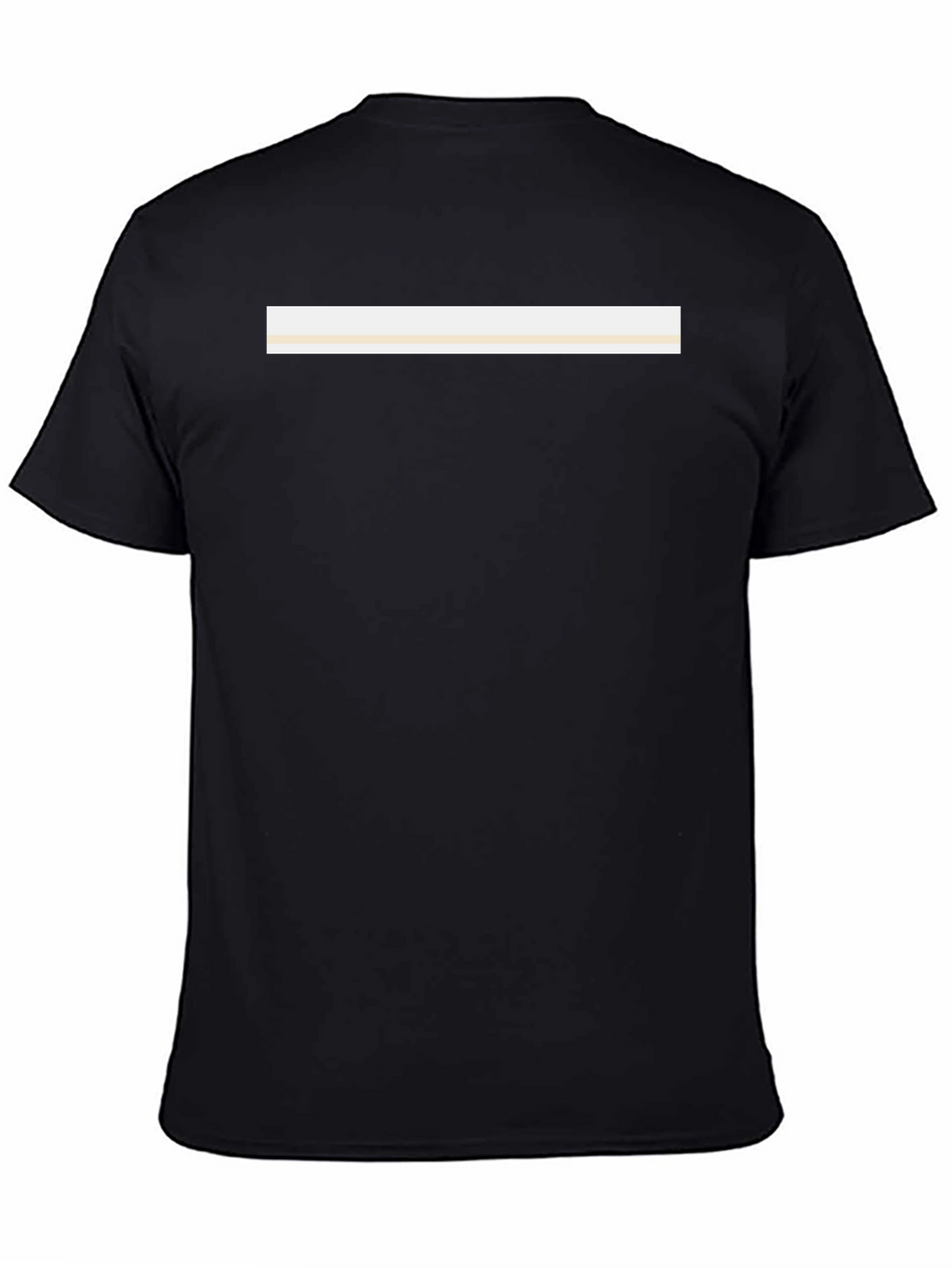 Minimalist Black T-Shirt with Cream Stripe