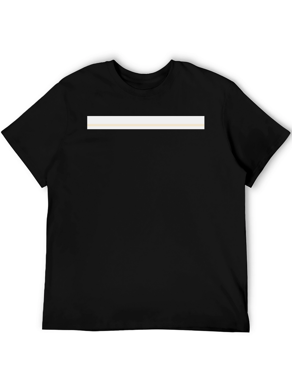 Minimalist Black T-Shirt with Cream Stripe