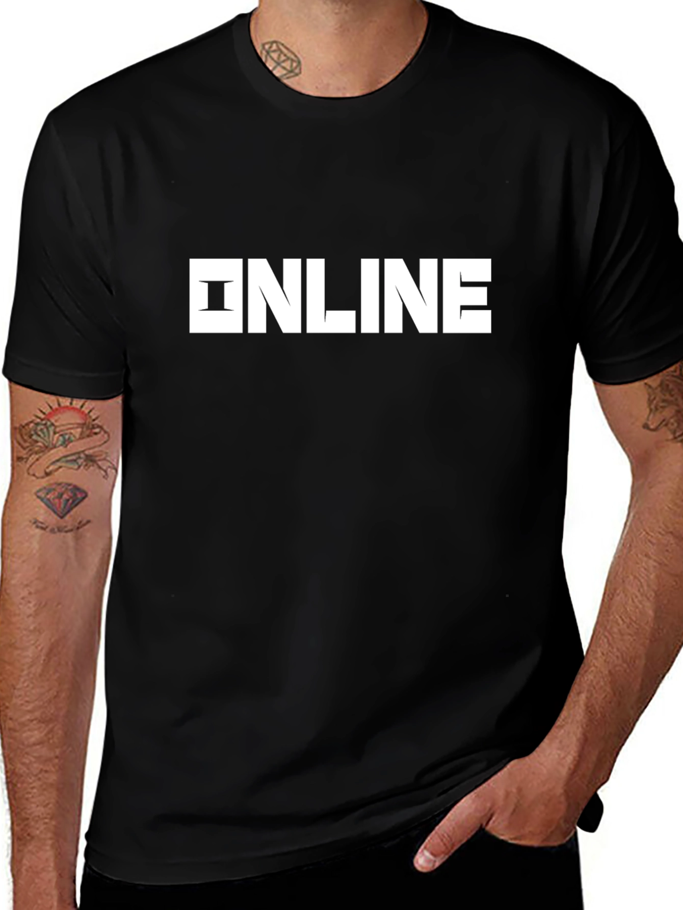 Online Graphic Black T-Shirt
