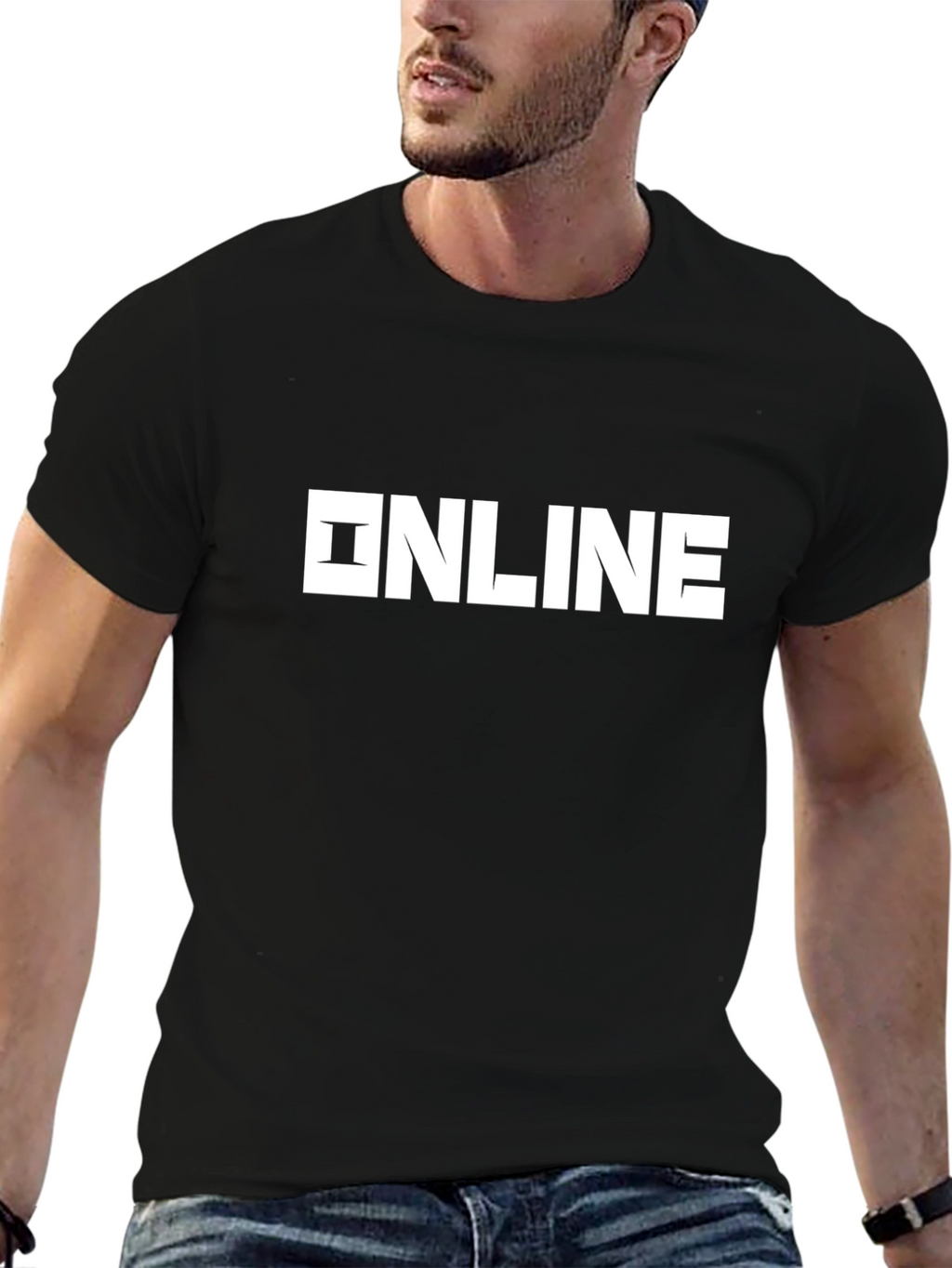 Online Graphic Black T-Shirt