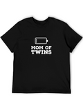 Mom of Twins Low Battery Graphic Tee