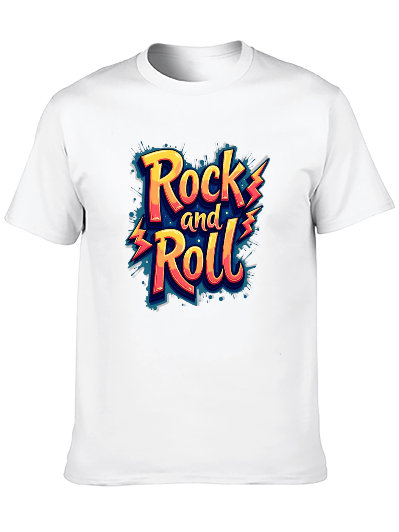 Rock and Roll Graphic Tee - Mens Short Sleeve T-Shirt