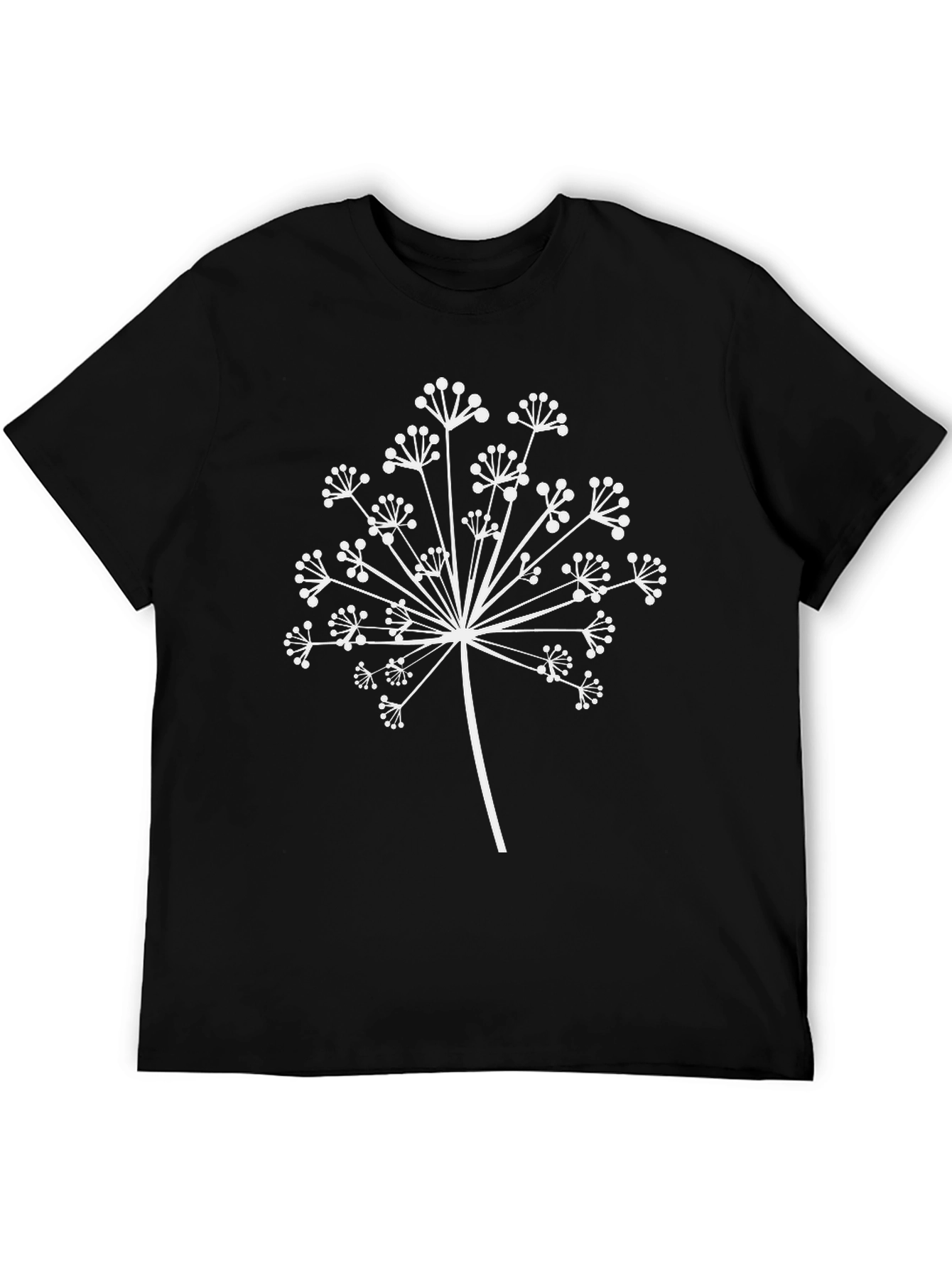 Botanical Print Tee - Black Cotton Comfort