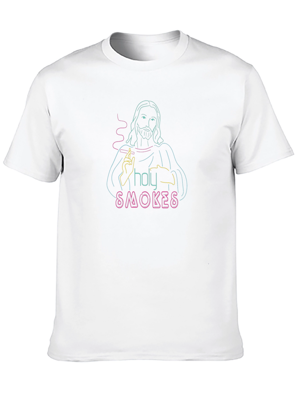 Holy Smokes Graphic Tee - Neon Jesus T-Shirt