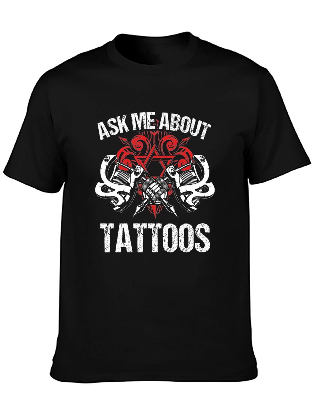 Ask Me About Tattoos Black Graphic T-Shirt