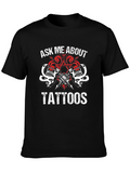 Ask Me About Tattoos Black Graphic T-Shirt
