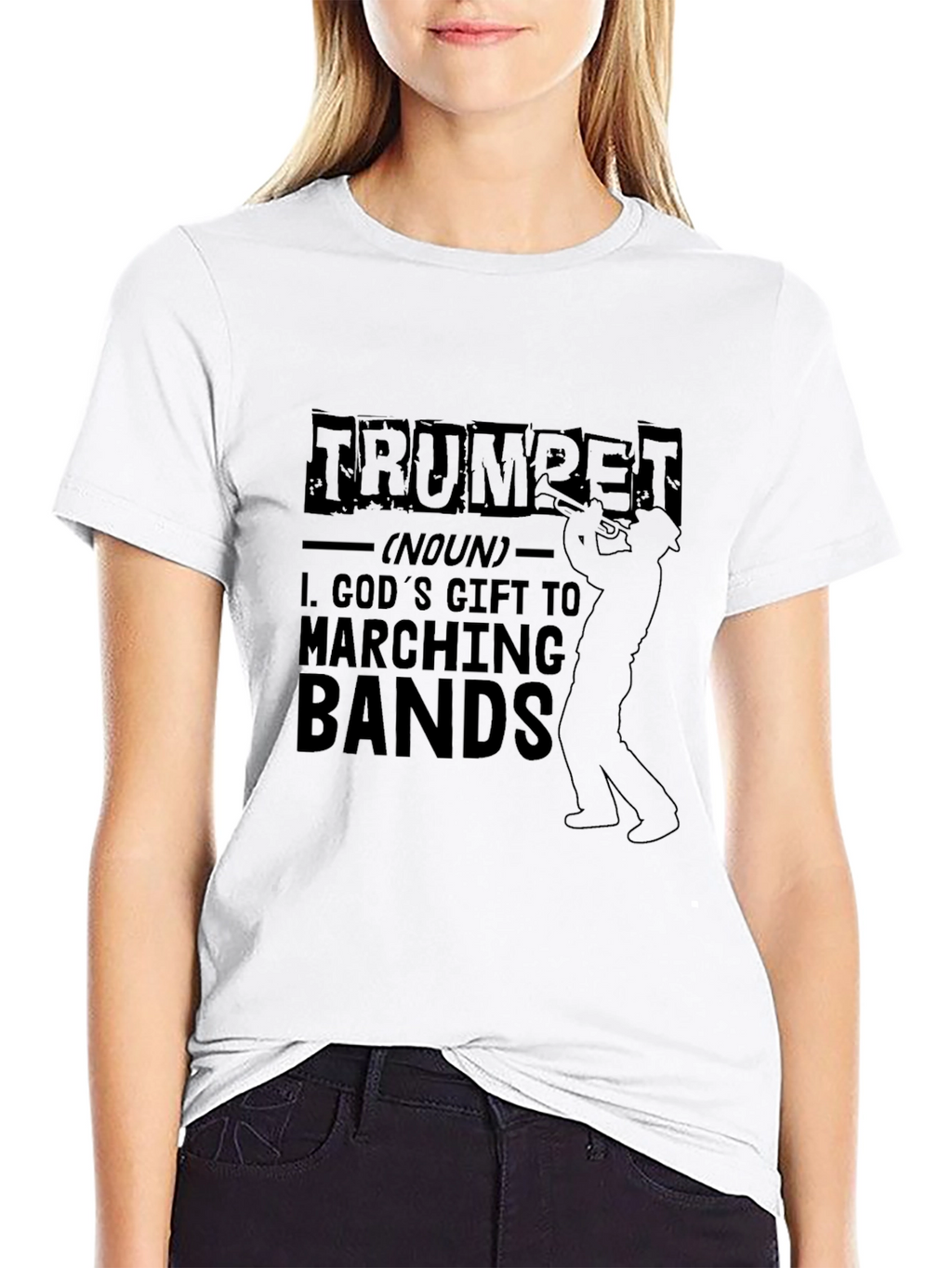 Trumpet Gods Gift to Marching Bands Black T-Shirt