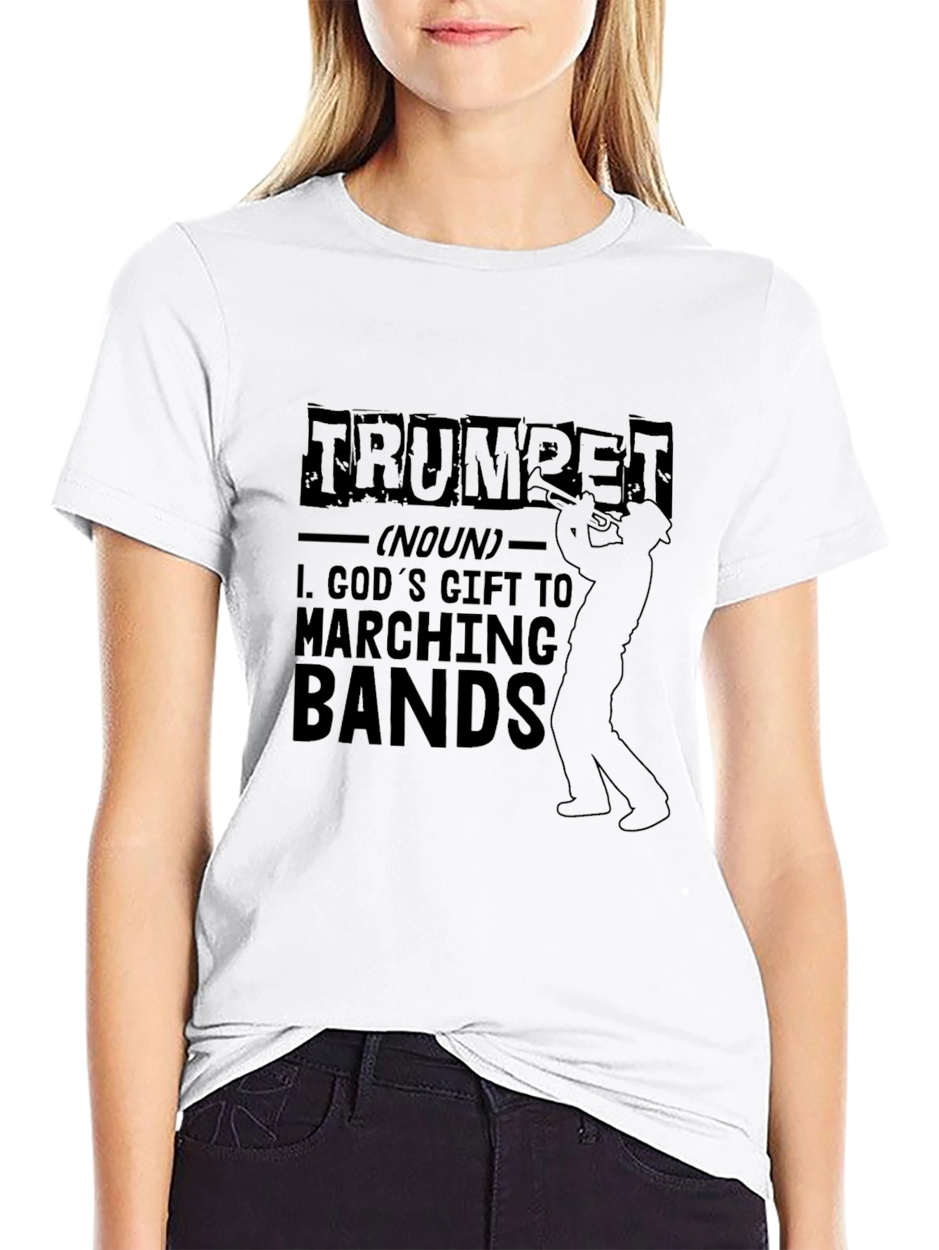 Trumpet Gods Gift to Marching Bands Black T-Shirt