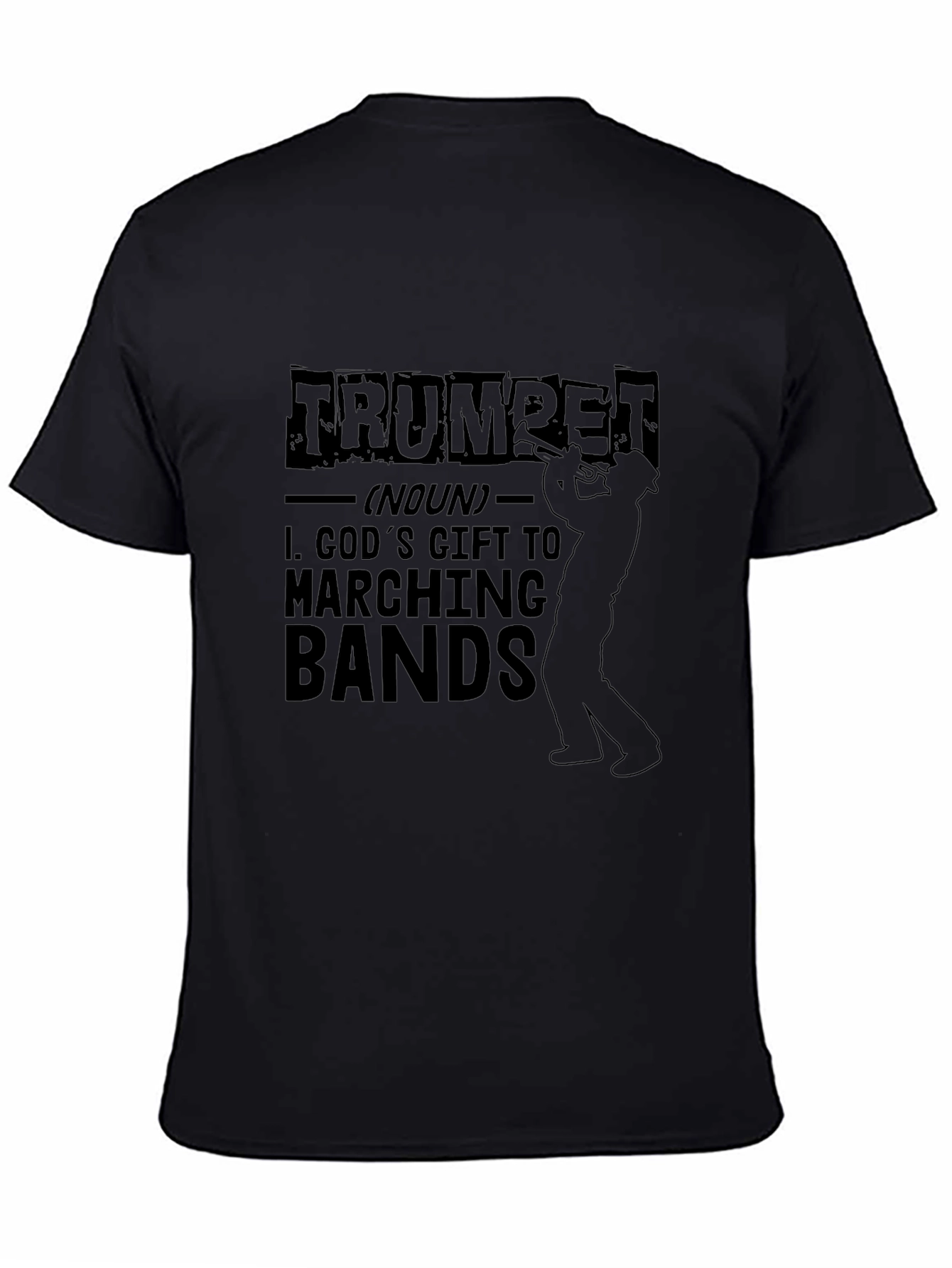 Trumpet Gods Gift to Marching Bands Black T-Shirt