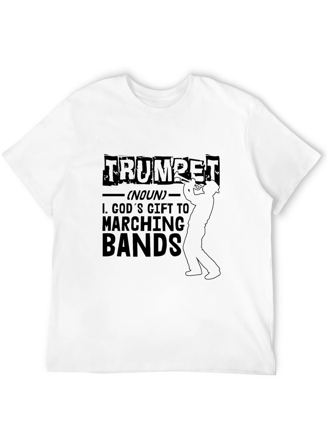 Trumpet Gods Gift to Marching Bands Black T-Shirt