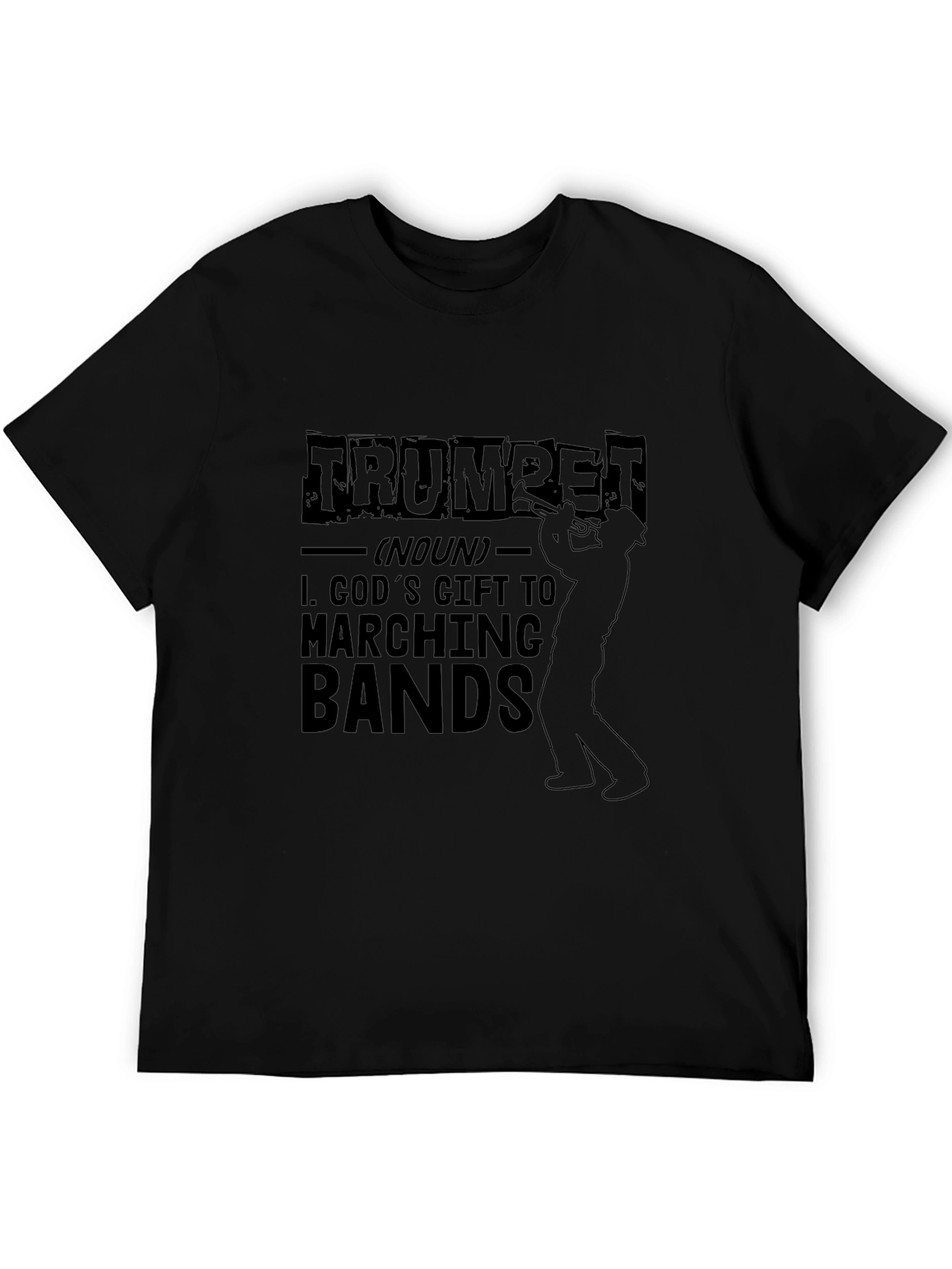 Trumpet Gods Gift to Marching Bands Black T-Shirt