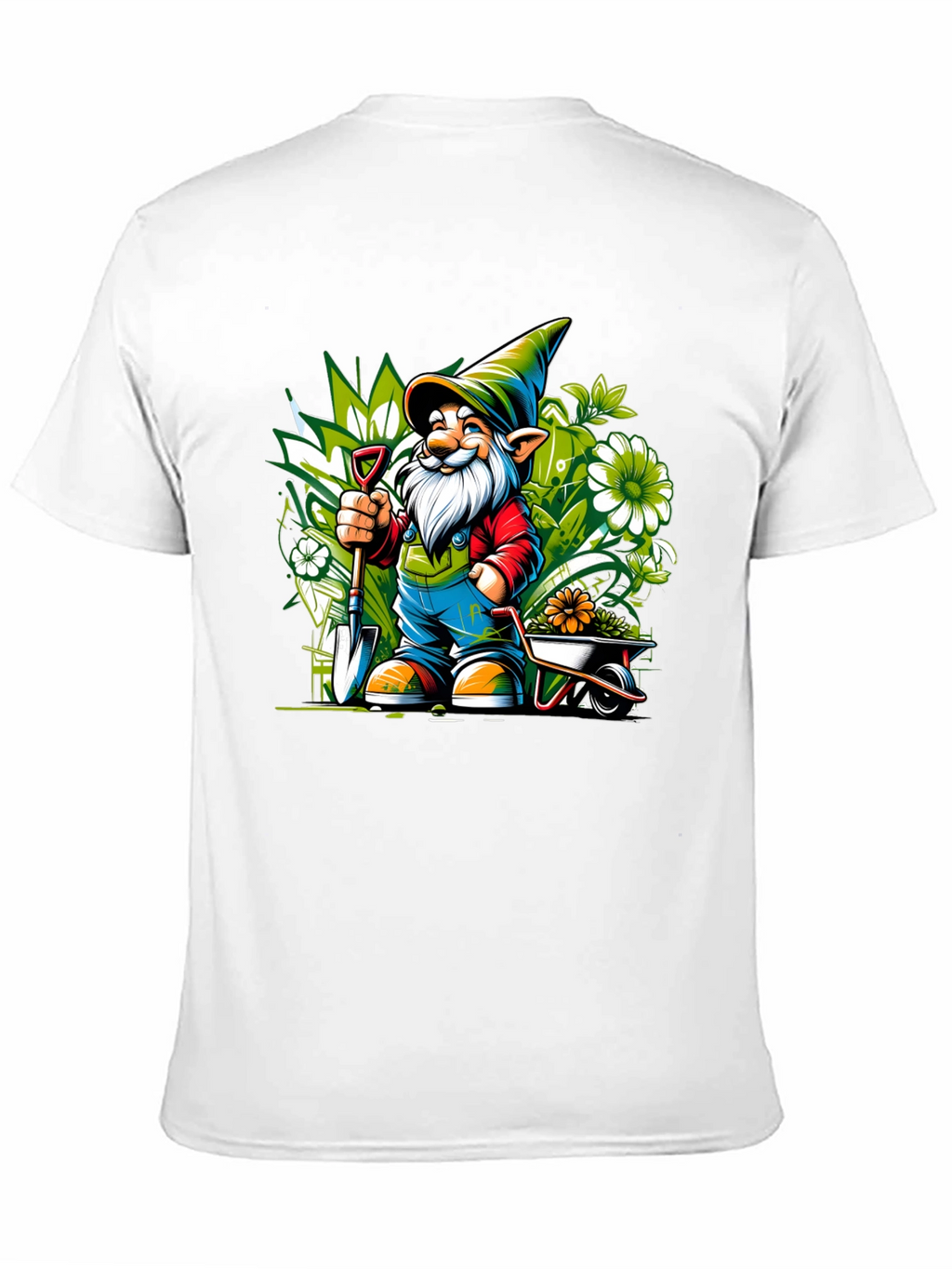 Gardening Gnome Graphic Tee - Black Cotton T-Shirt