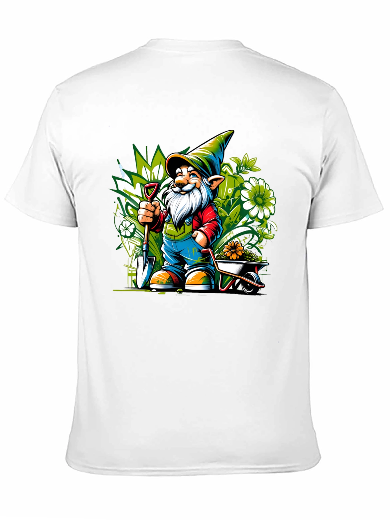 Gardening Gnome Graphic Tee - Black Cotton T-Shirt