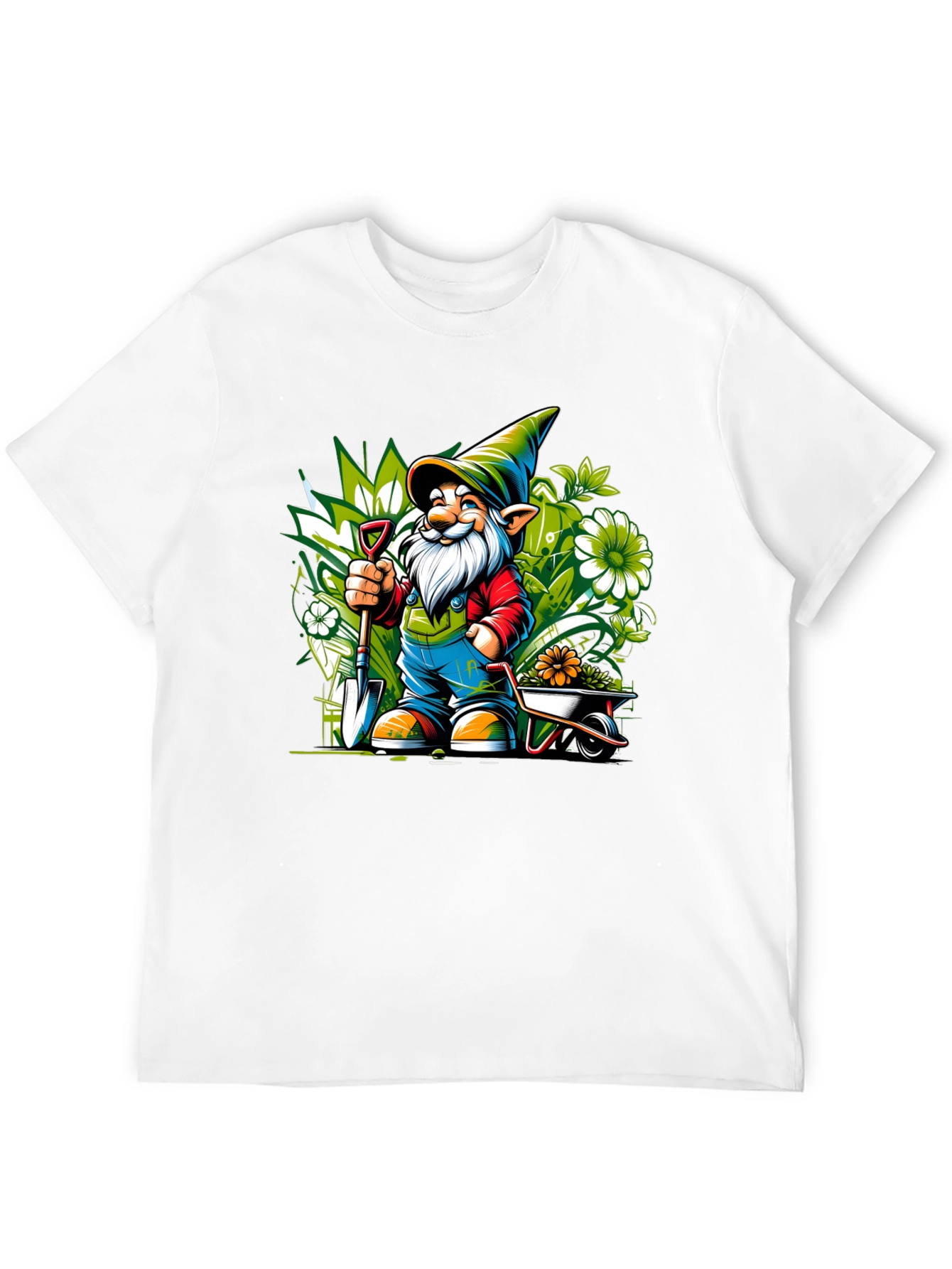 Gardening Gnome Graphic Tee - Black Cotton T-Shirt