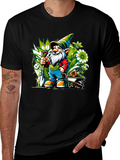 Gardening Gnome Graphic Tee - Black Cotton T-Shirt