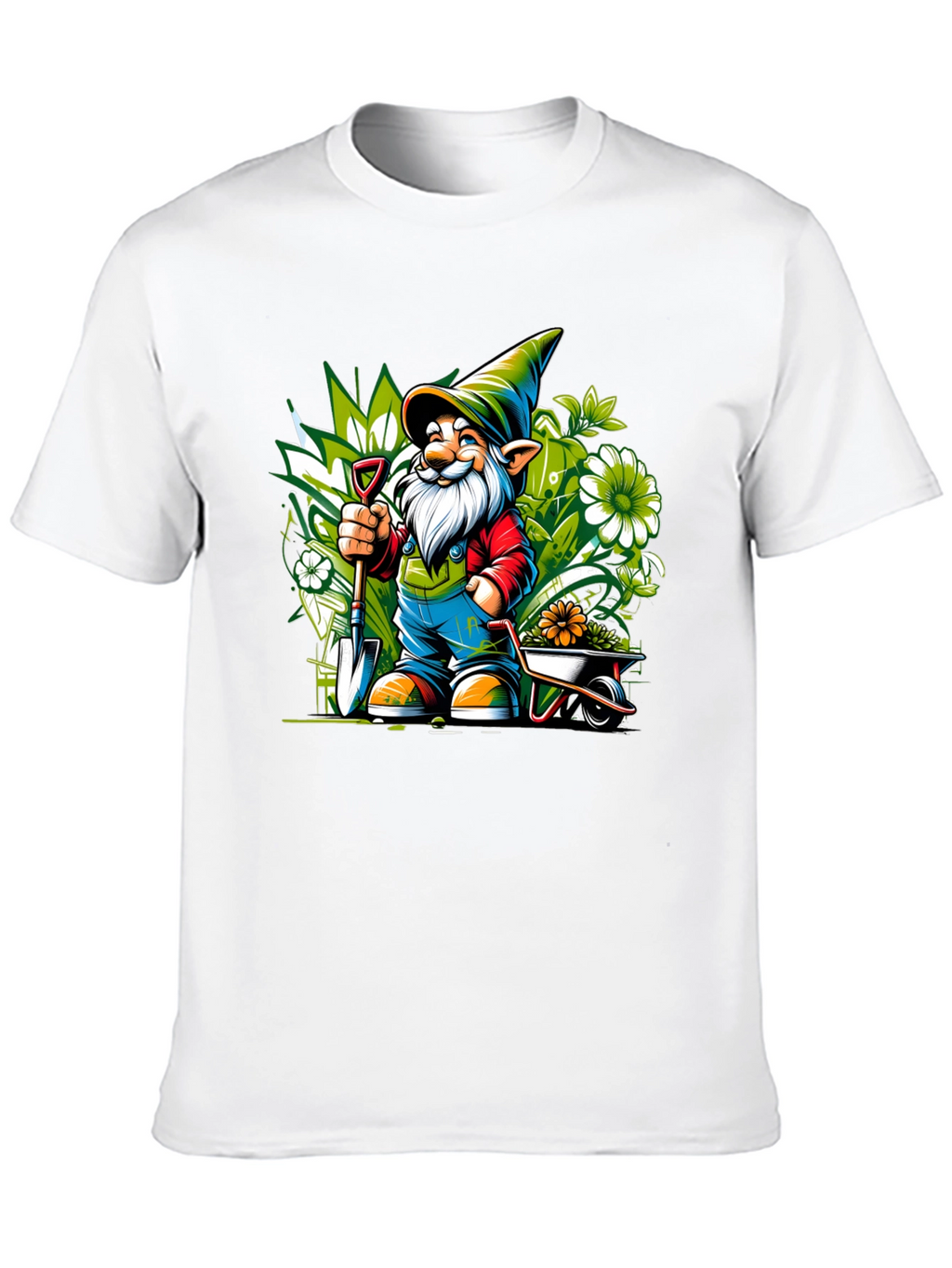 Gardening Gnome Graphic Tee - Black Cotton T-Shirt