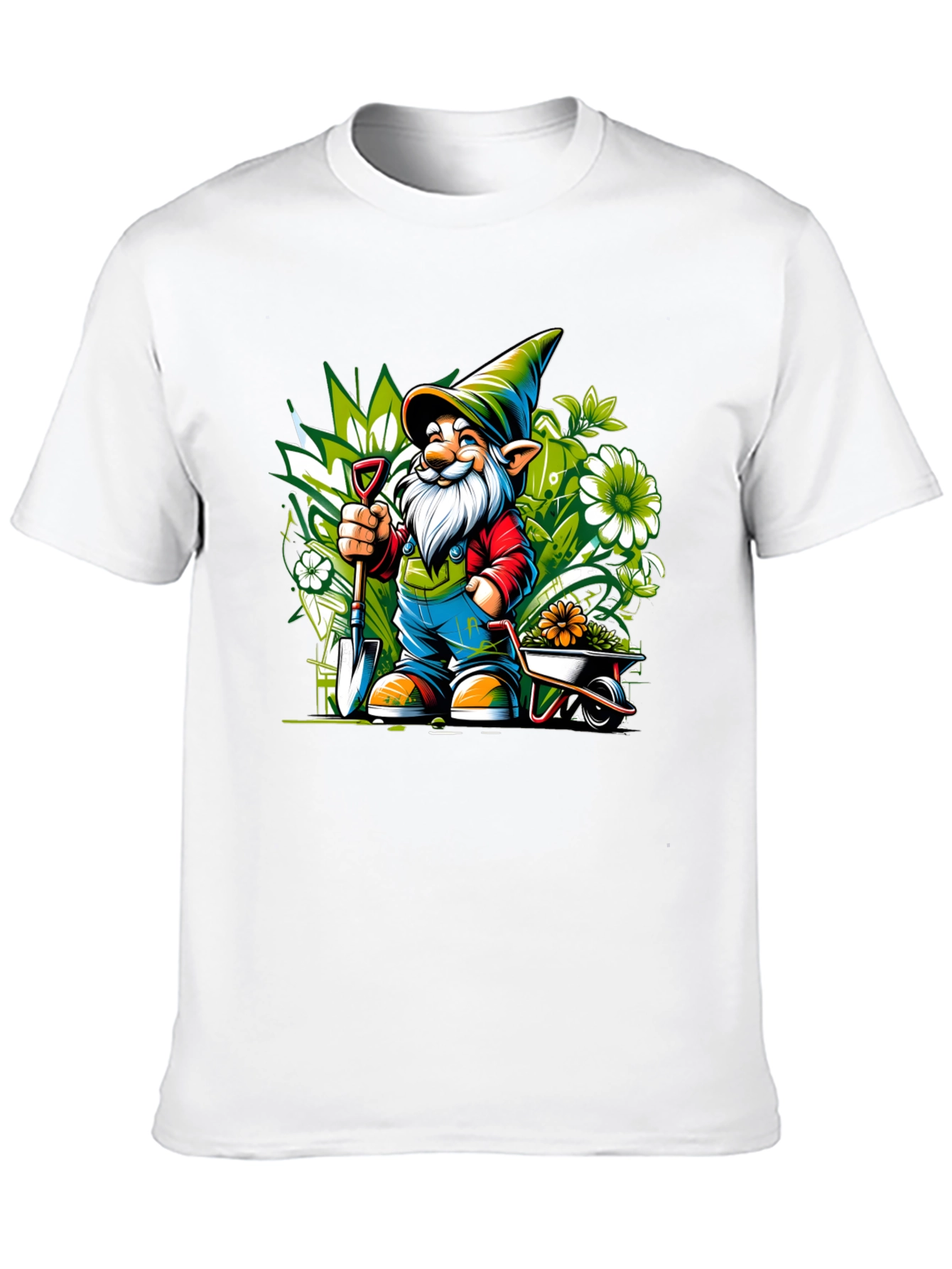 Gardening Gnome Graphic Tee - Black Cotton T-Shirt