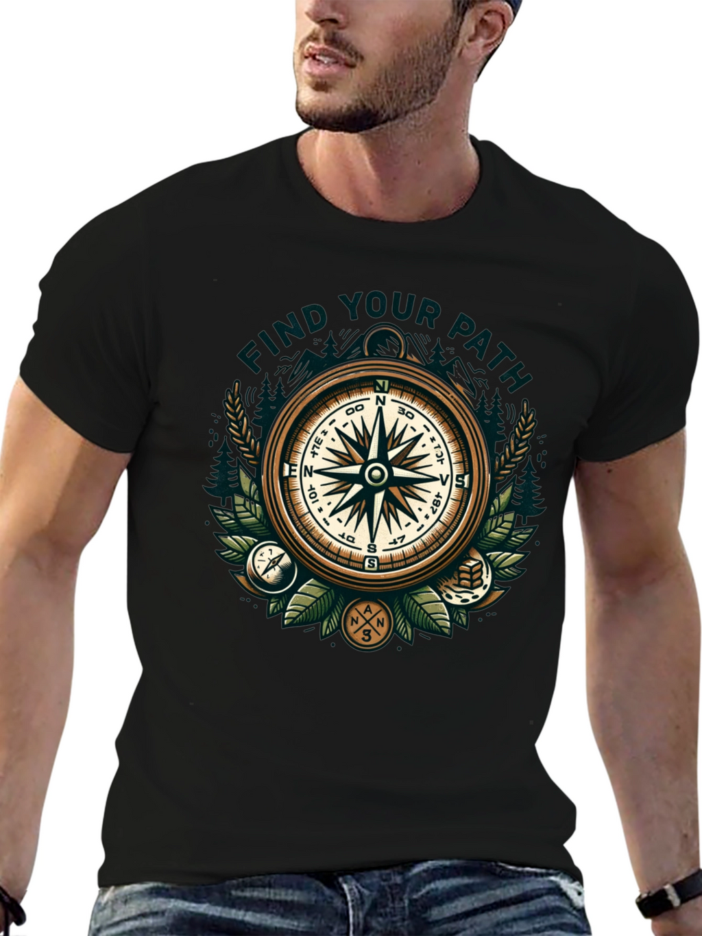 Find Your Path Compass Graphic T-Shirt