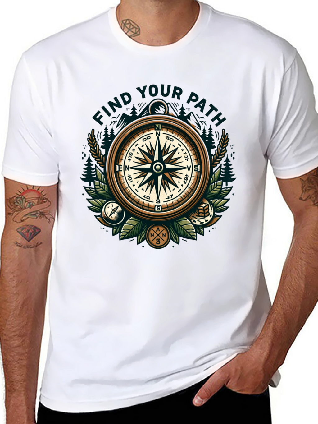 Find Your Path Compass Graphic T-Shirt