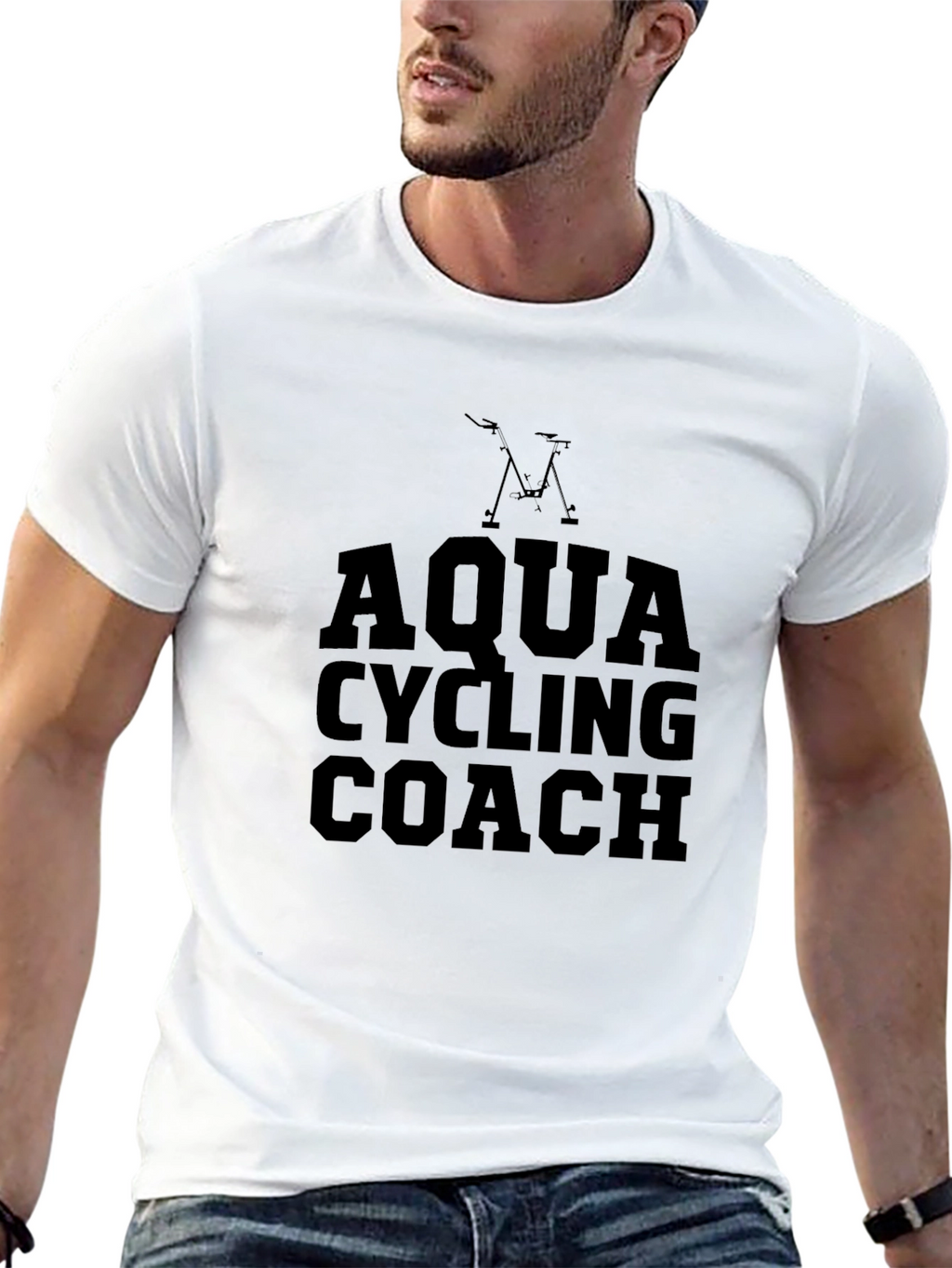 Aqua Cycling Coach Graphic T-Shirt - Black
