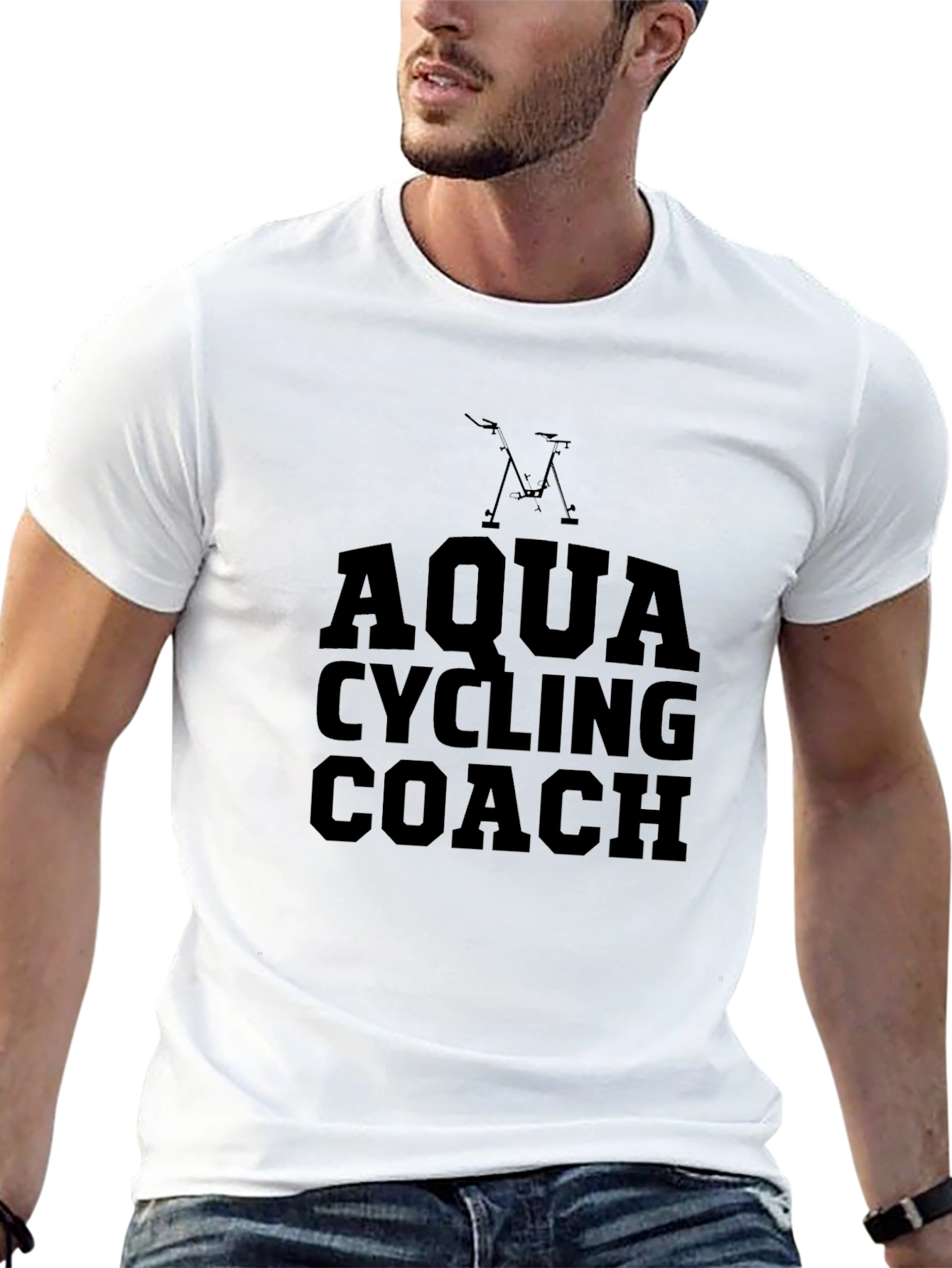 Aqua Cycling Coach Graphic T-Shirt - Black