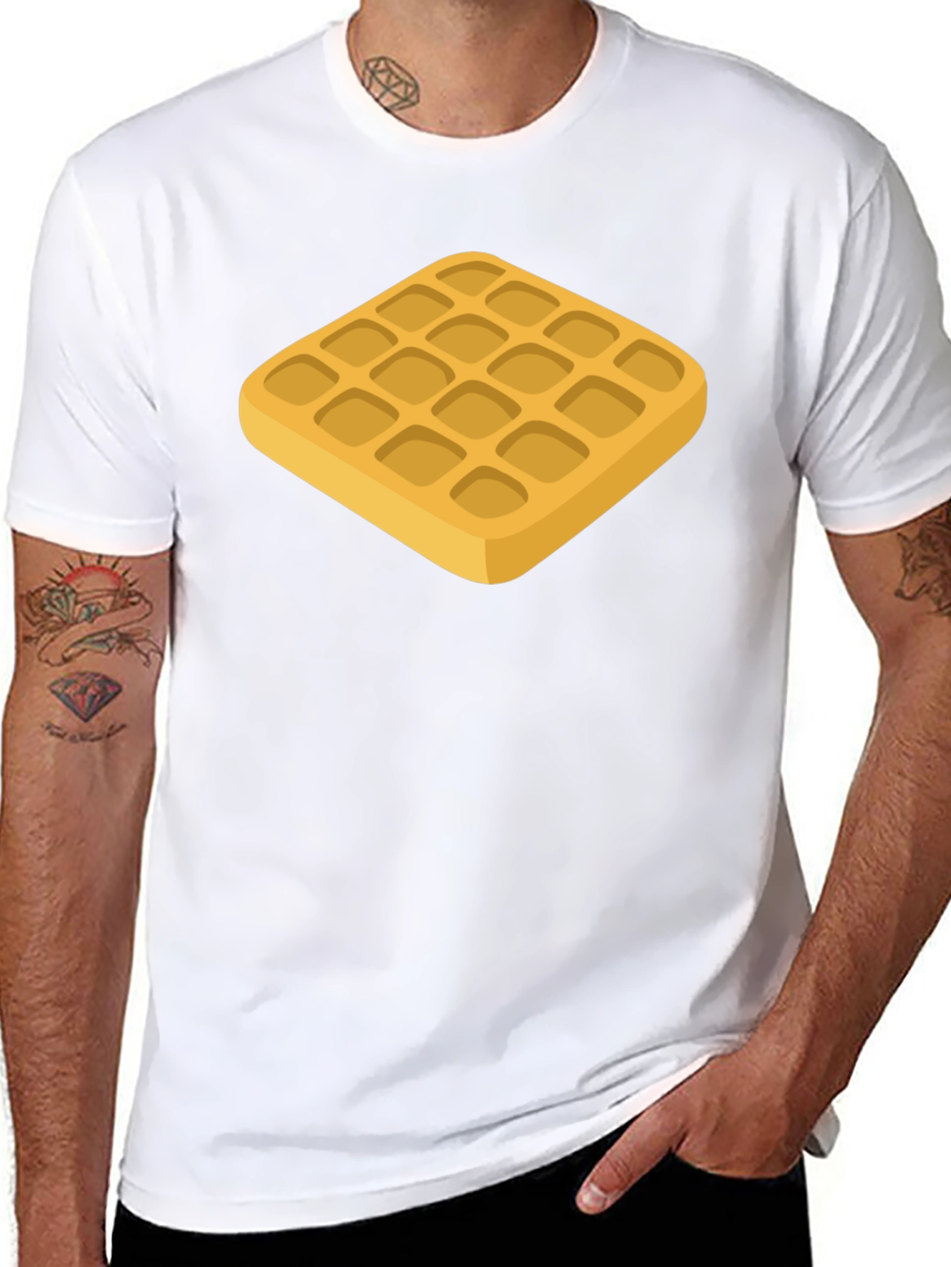 Waffle Graphic T-Shirt - Foodie Style