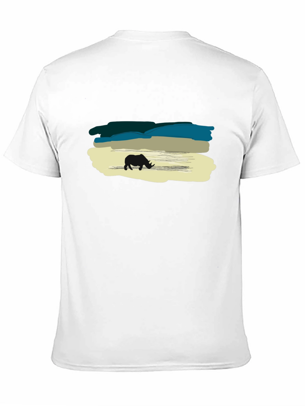 Rhino Silhouette Graphic Black T-Shirt