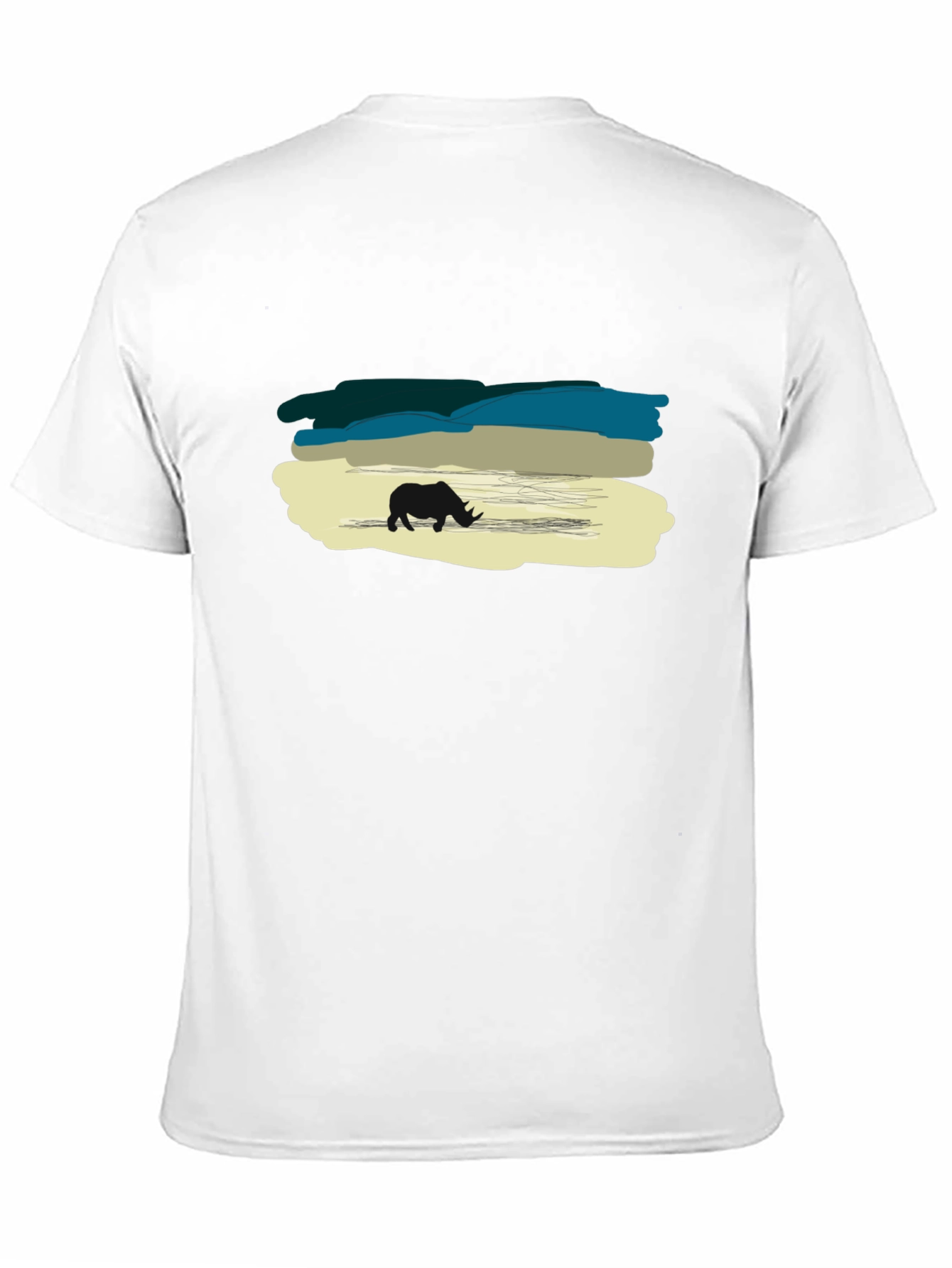 Rhino Silhouette Graphic Black T-Shirt