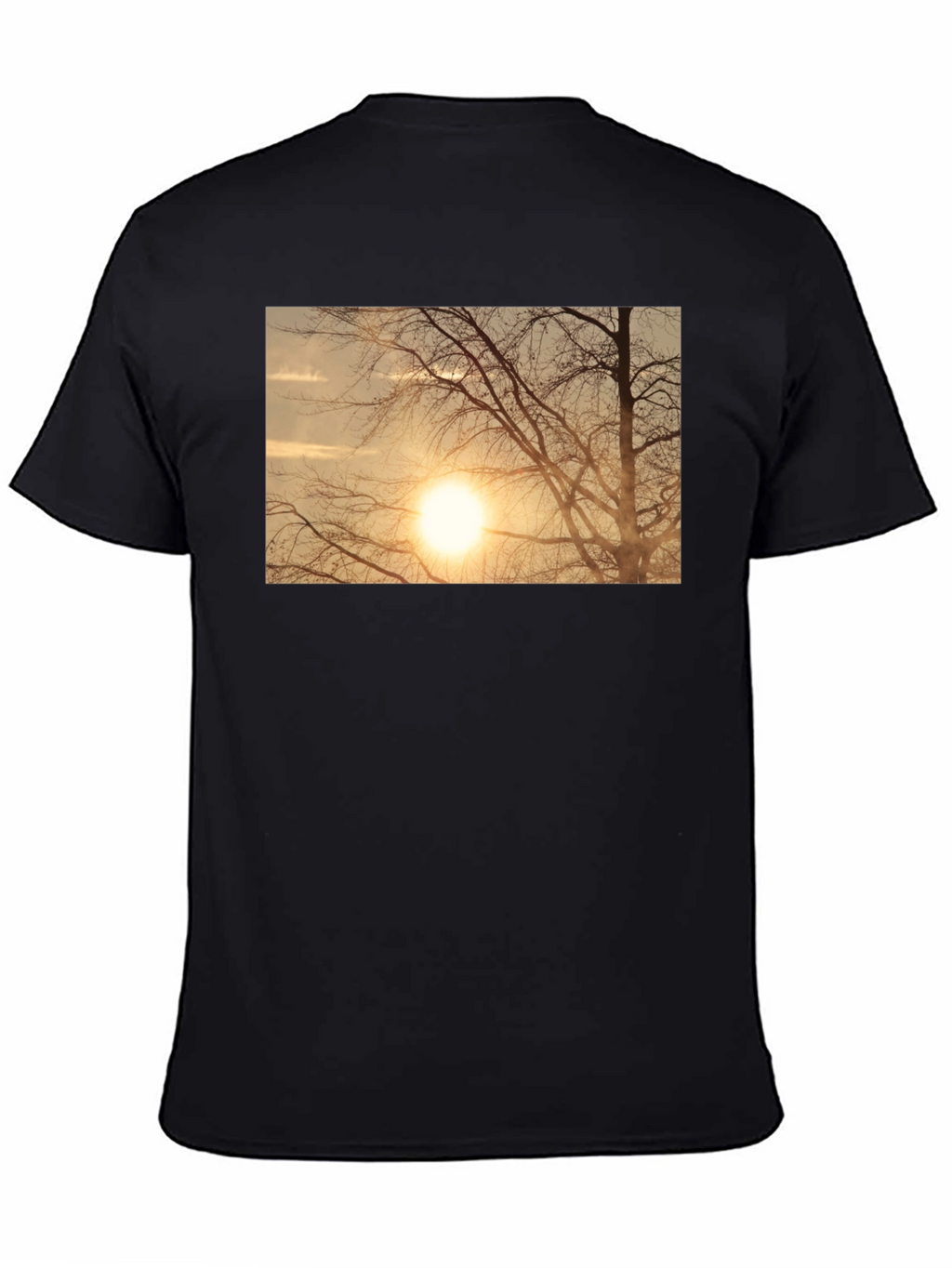 Sunset Tree Graphic Black T-Shirt