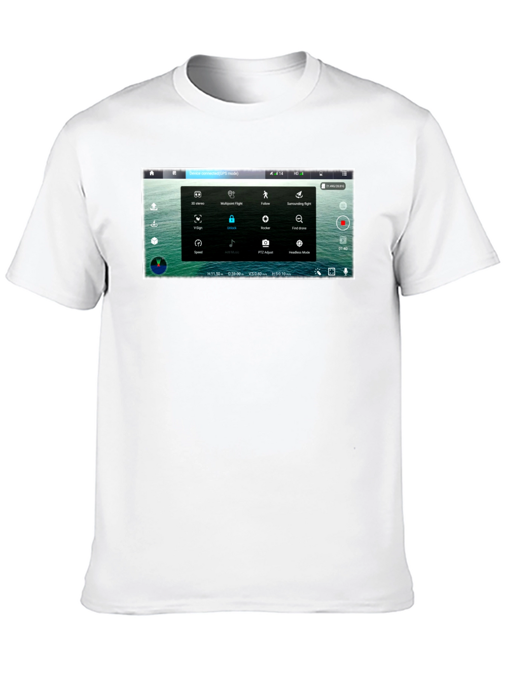 Drone Screen Black T-Shirt - Pilot Aerial Enthusiast Techie