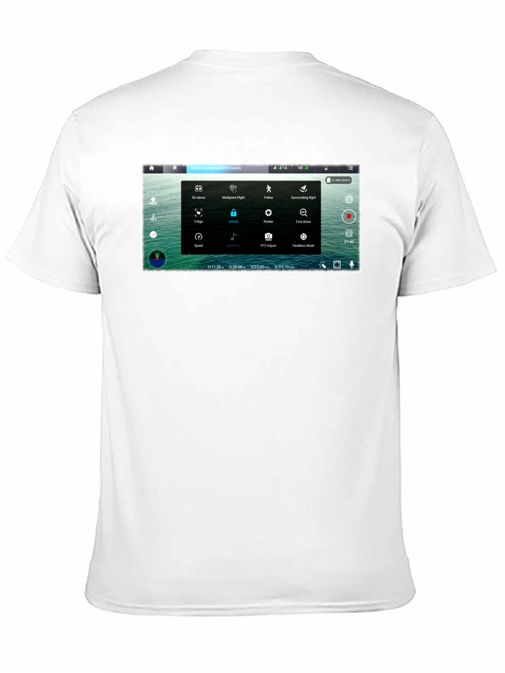 Drone Screen Black T-Shirt - Pilot Aerial Enthusiast Techie