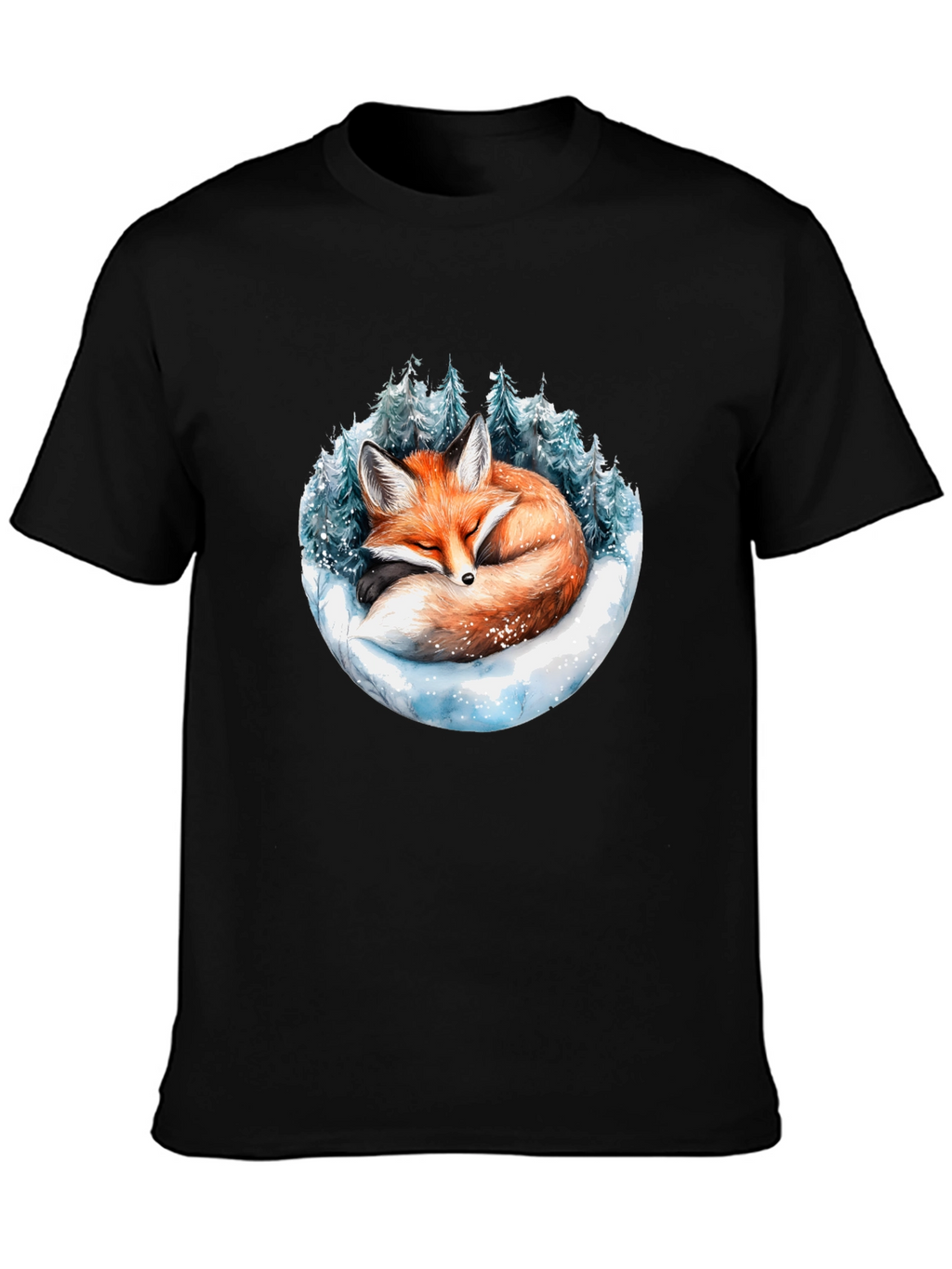 Winter Fox Graphic Tee - Cozy Wildlife Design