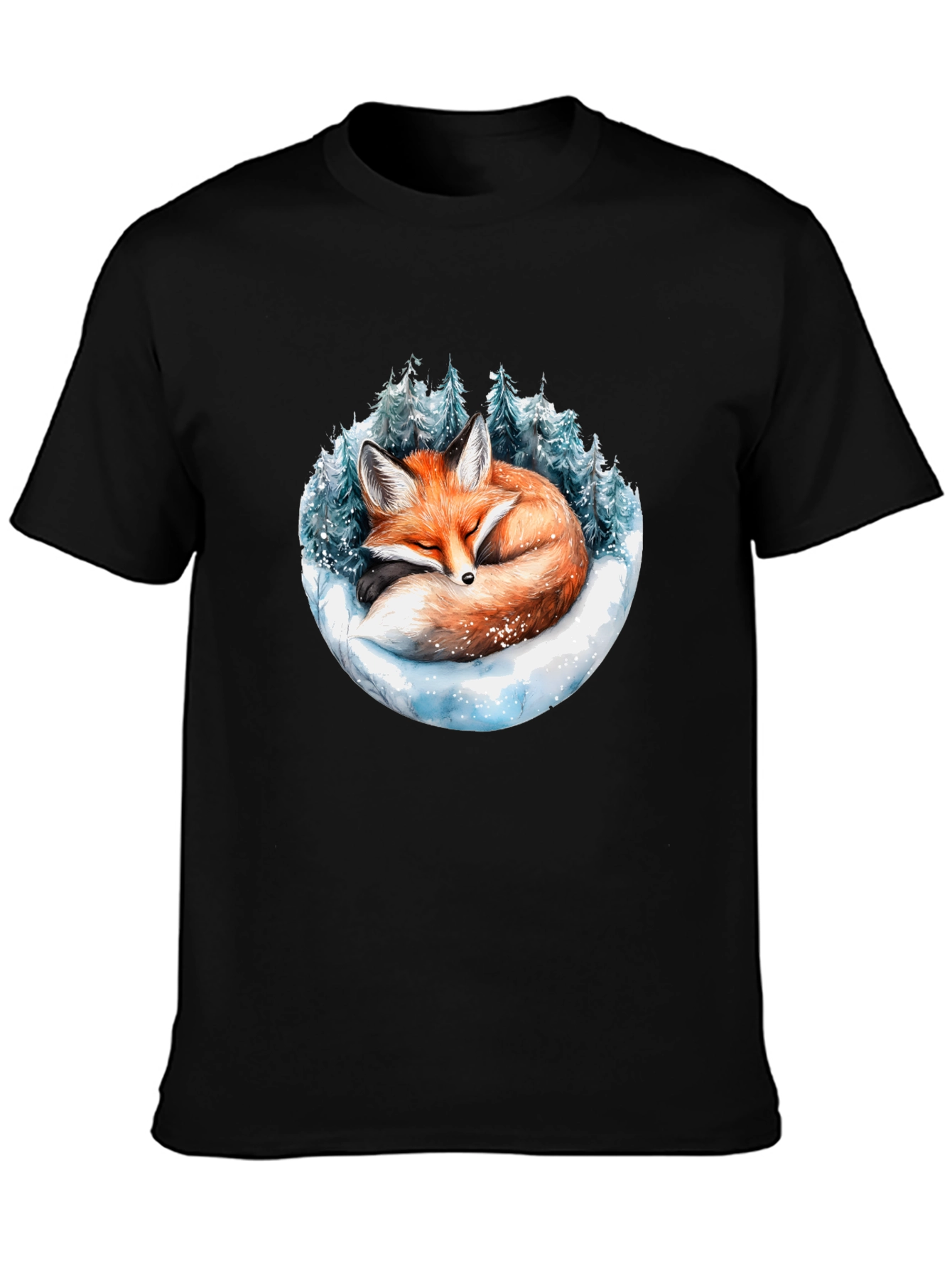 Winter Fox Graphic Tee - Cozy Wildlife Design