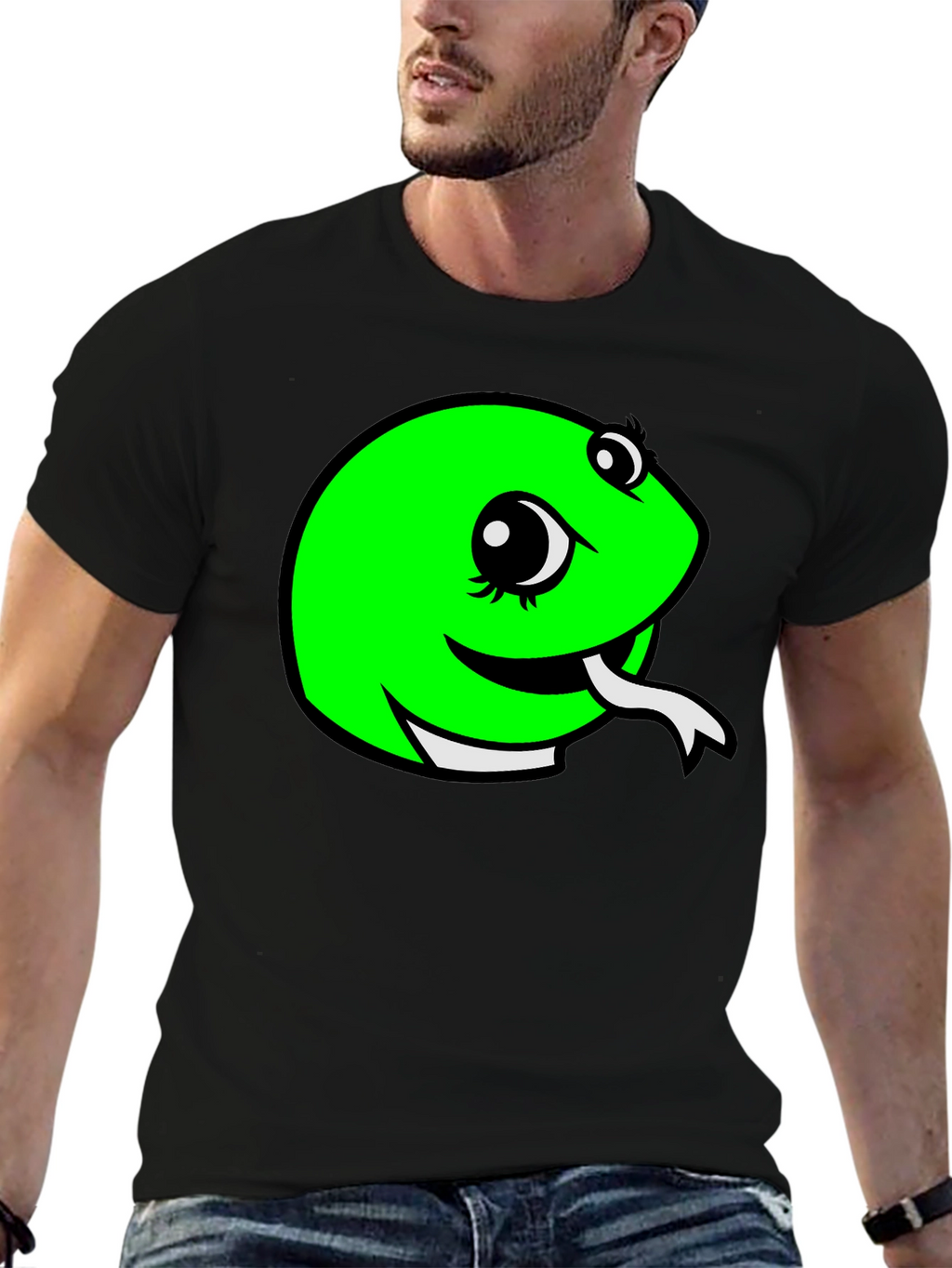 Snake Graphic Tee - Black Cotton T-Shirt
