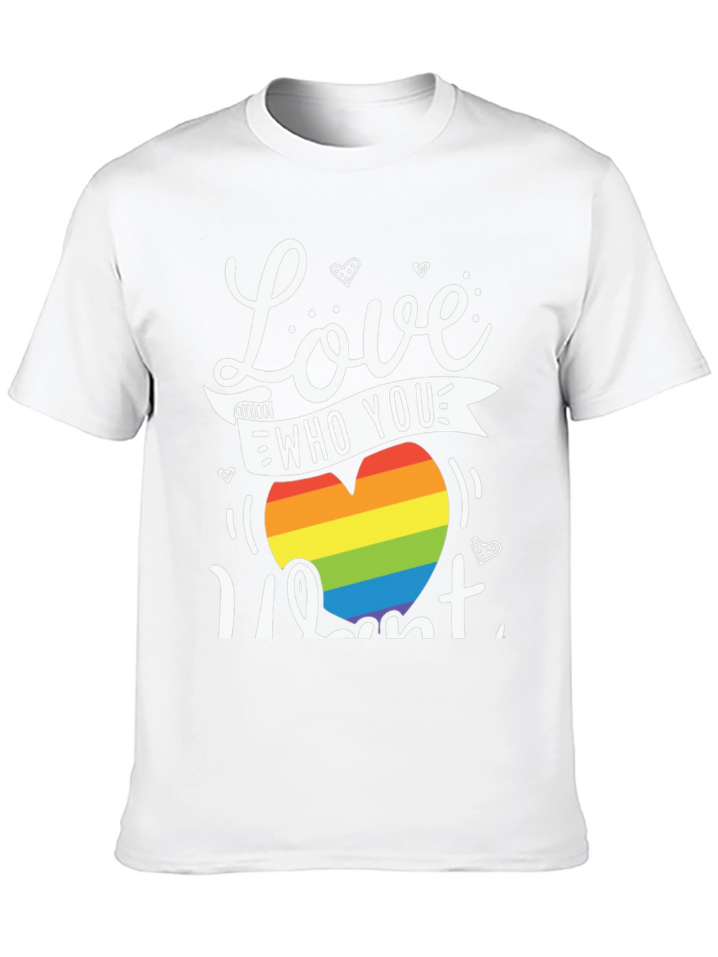 Love Who You Want Rainbow Heart Graphic Tee