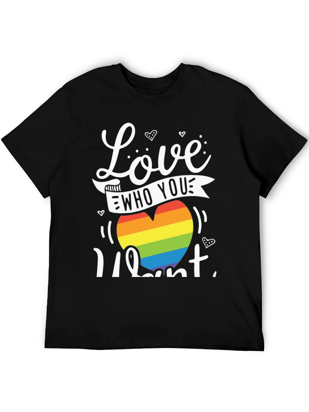 Love Who You Want Rainbow Heart Graphic Tee