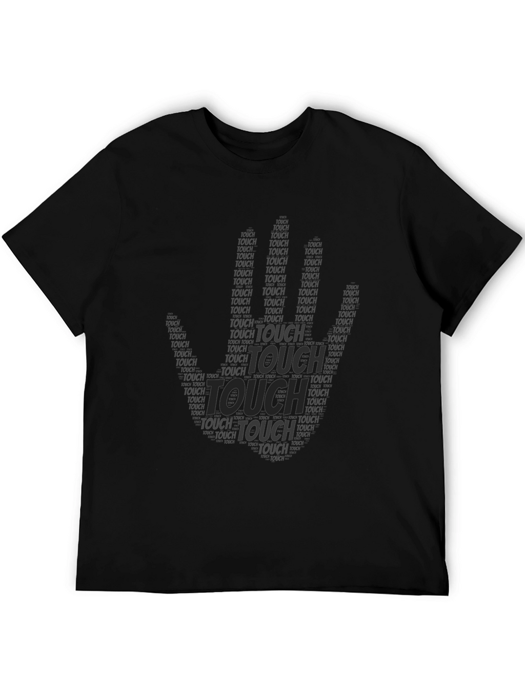 Black Touch Print Crew Neck T-Shirt