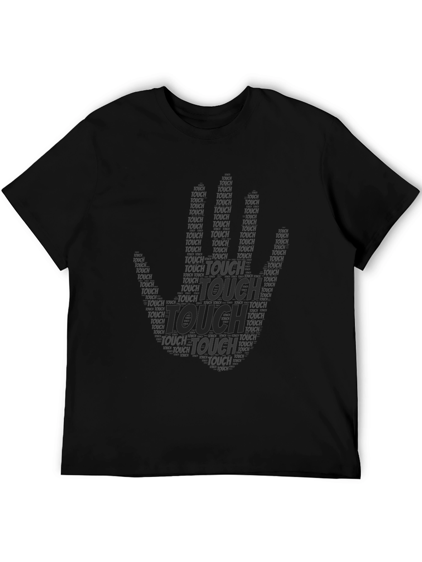 Black Touch Print Crew Neck T-Shirt