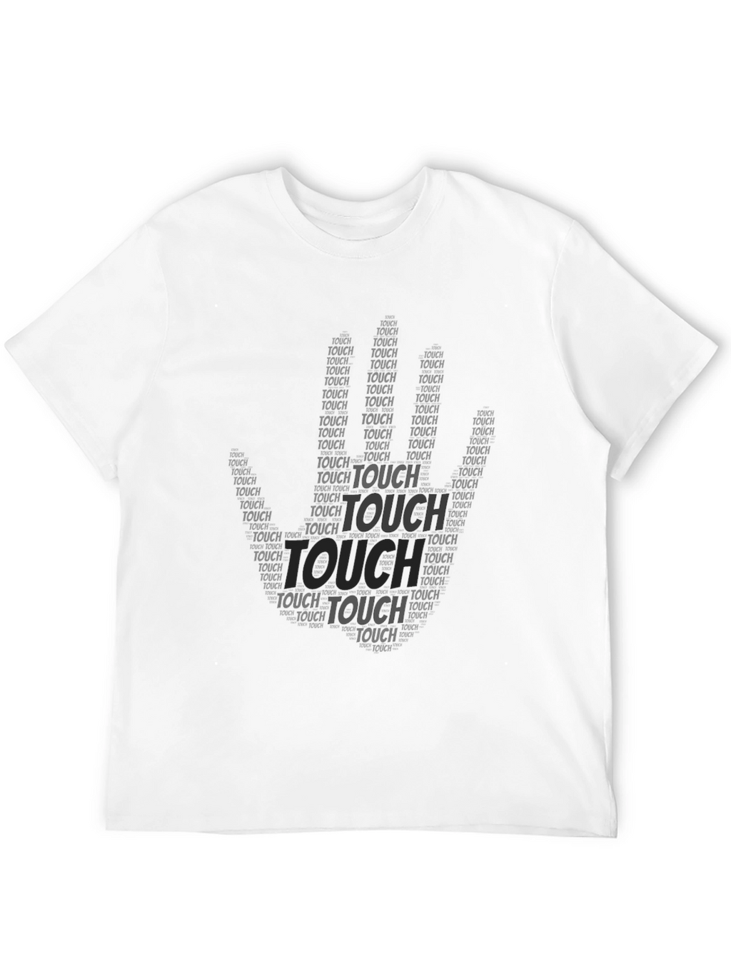 Black Touch Print Crew Neck T-Shirt