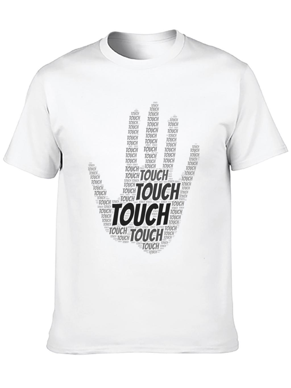 Black Touch Print Crew Neck T-Shirt