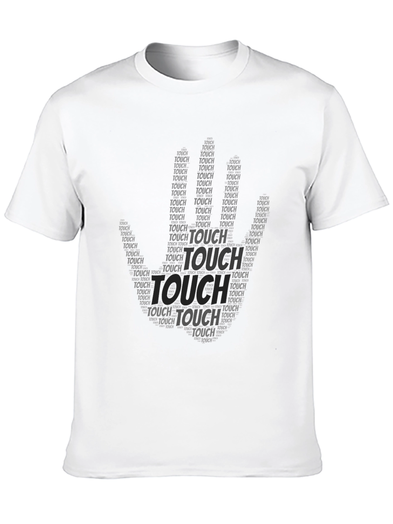 Black Touch Print Crew Neck T-Shirt