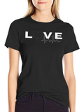 Love Paw Print Heartbeat Graphic Tee