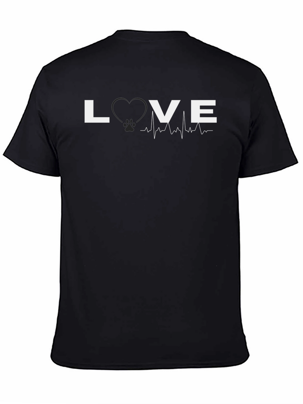 Love Paw Print Heartbeat Graphic Tee